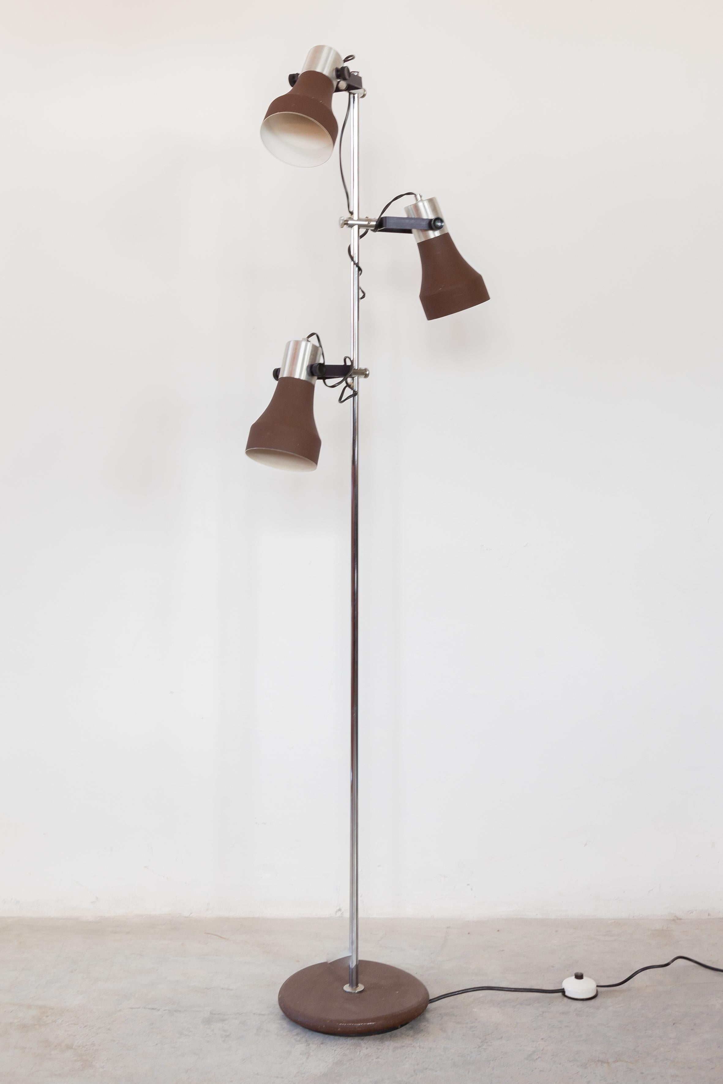 Dutch Vintage Freestanding Floor Lamp with Three Adjustable Spots