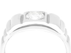 Vintage French 1940s Diamond and White Gold Cocktail Ring
