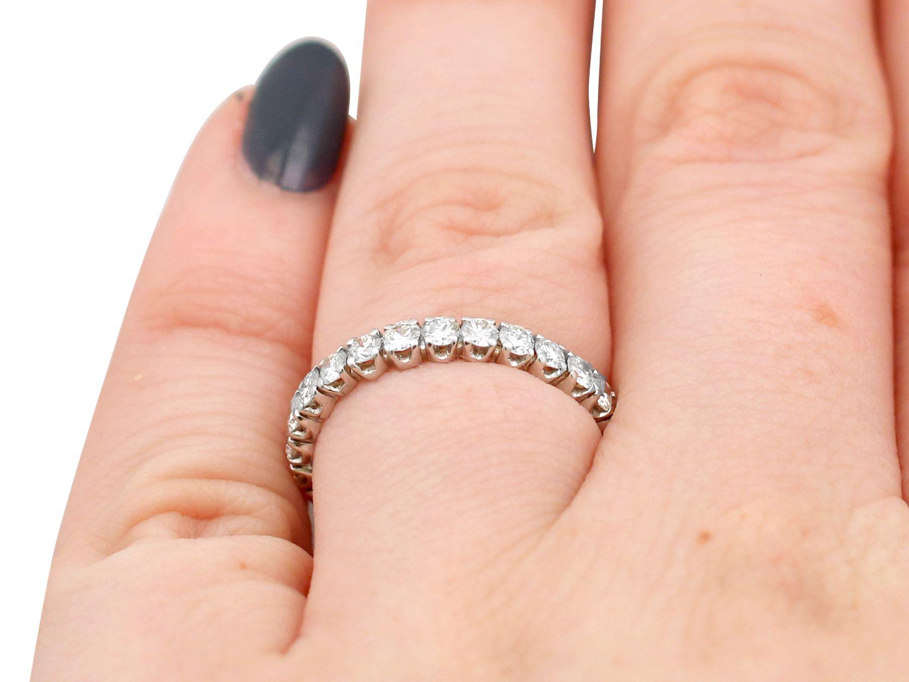 Vintage French 1.10 Carat Diamond and White Gold Full Eternity Ring circa 1970 For Sale 1