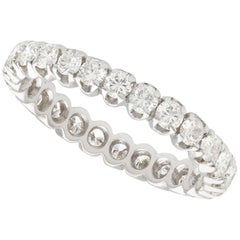 Vintage French 1.10 Carat Diamond and White Gold Full Eternity Ring circa 1970