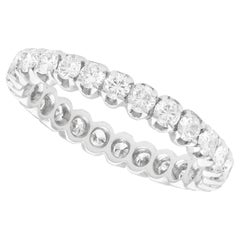 Vintage French 1.10 Carat Diamond and White Gold Full Eternity Ring circa 1970