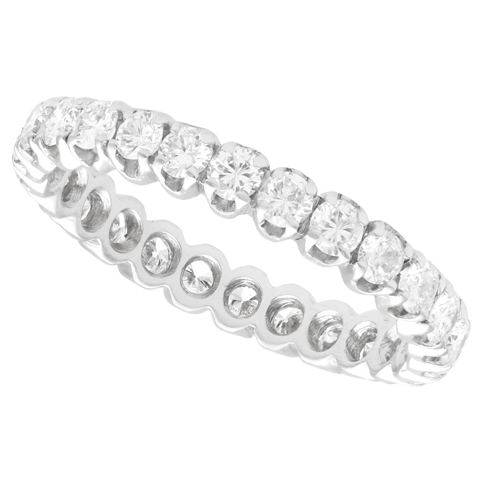 Vintage French 1.10 Carat Diamond and White Gold Full Eternity Ring circa 1970 For Sale