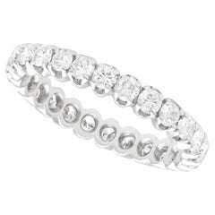 Vintage French 1.10 Carat Diamond and White Gold Full Eternity Ring circa 1970