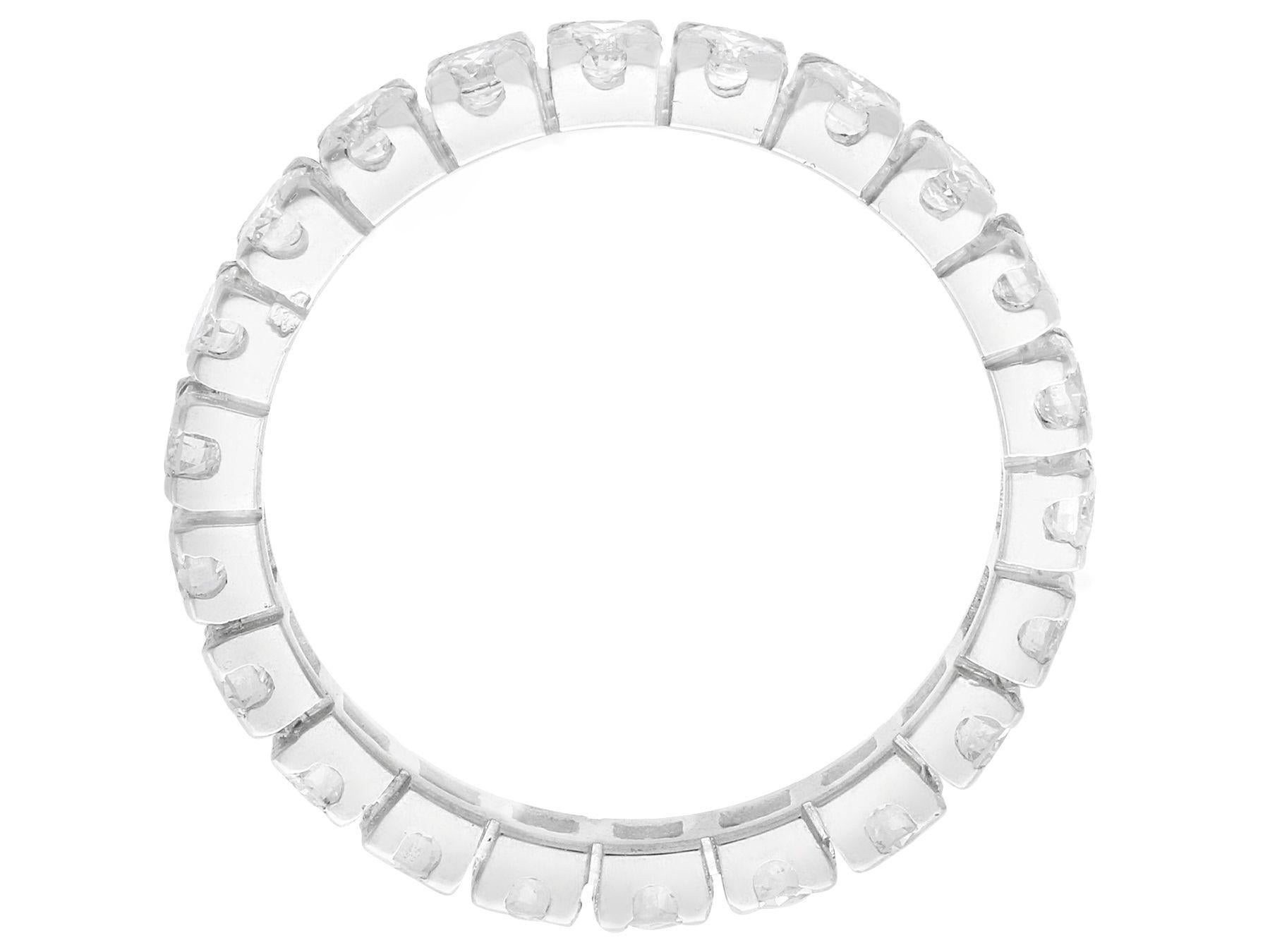 Women's or Men's Vintage French 1.10 Carat Diamond and White Gold Full Eternity Ring - Circa 1950 For Sale