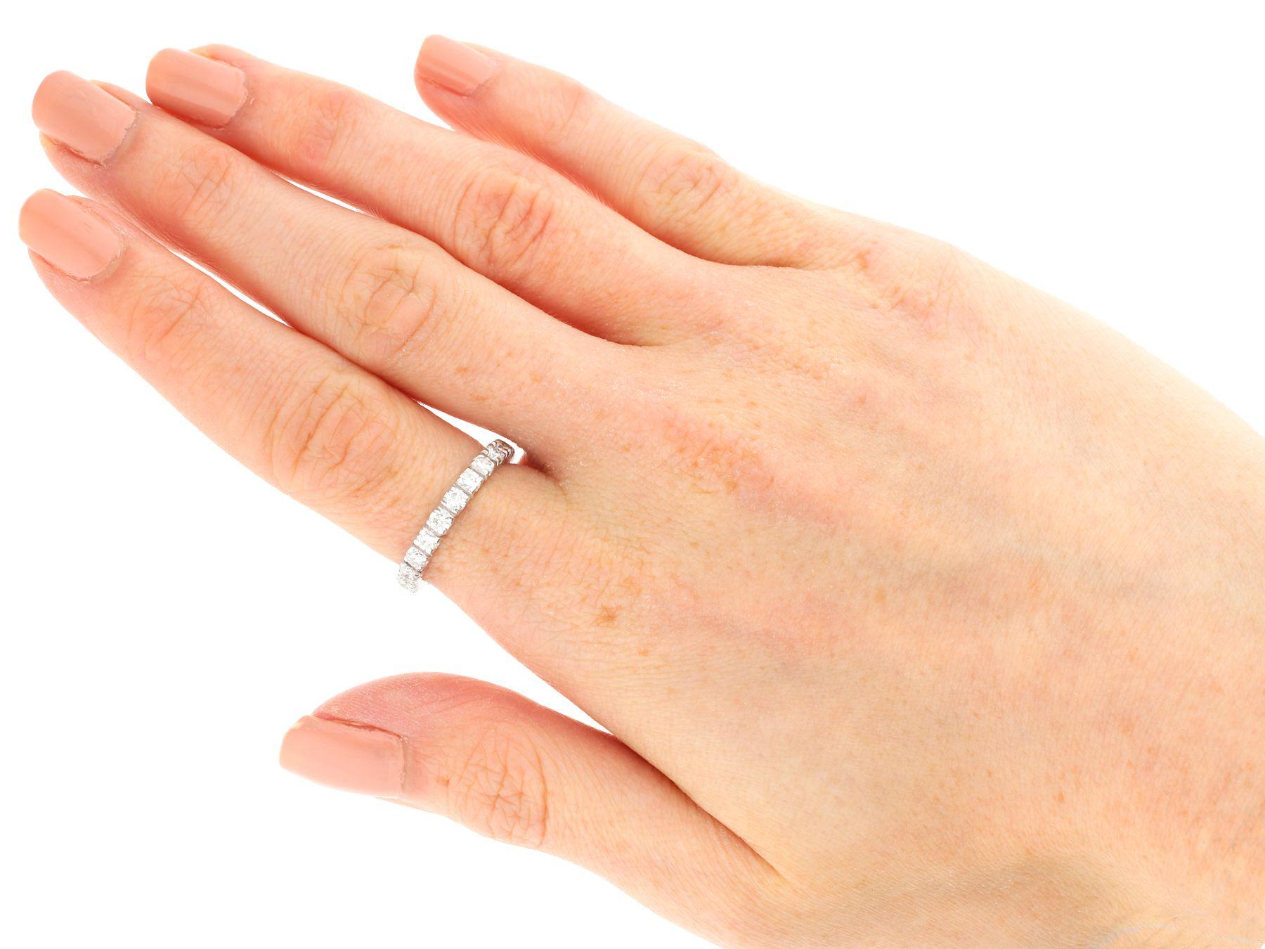 Vintage French 1.10 Carat Diamond and White Gold Full Eternity Ring For Sale 1