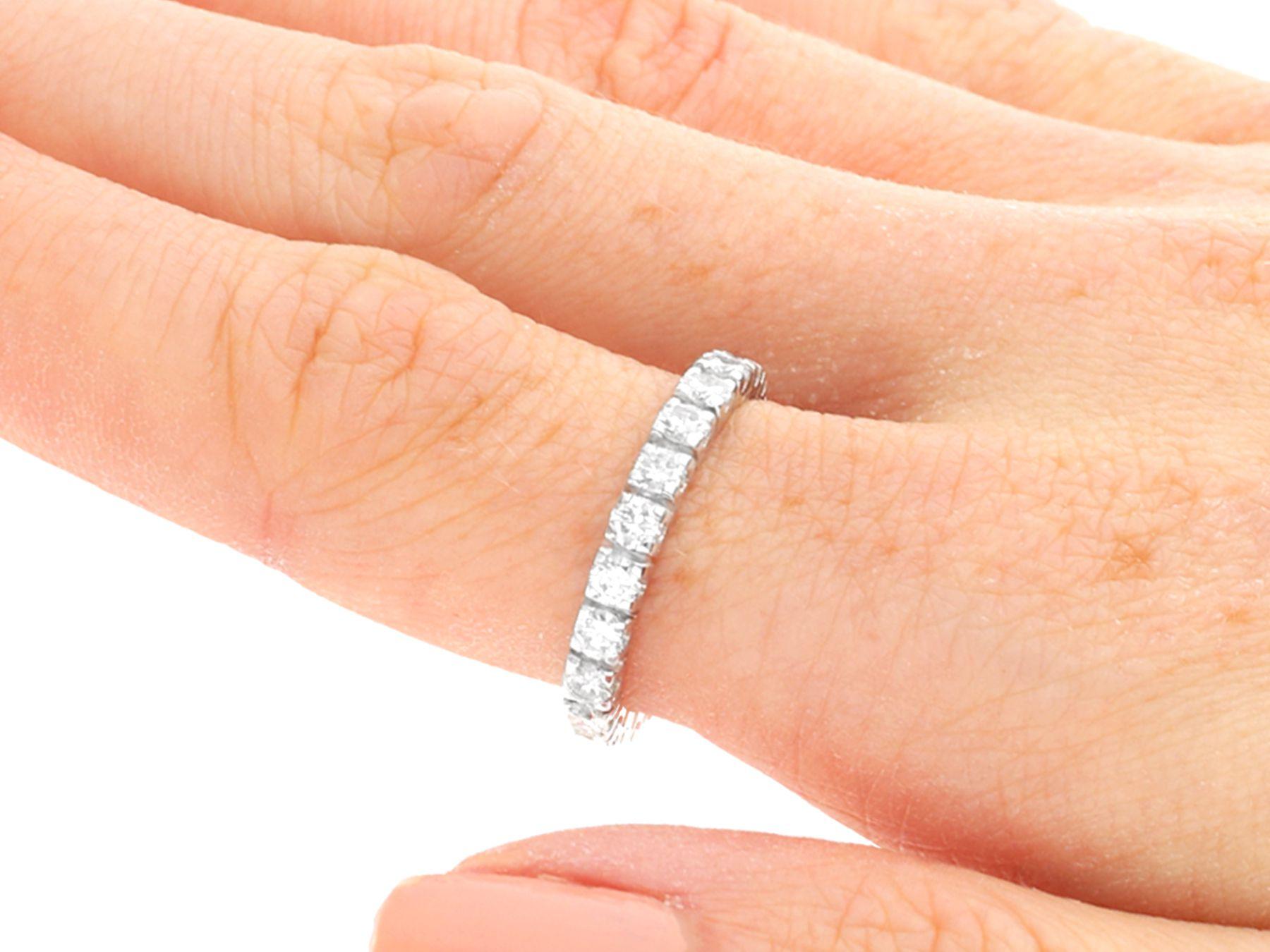 Vintage French 1.10 Carat Diamond and White Gold Full Eternity Ring For Sale 2