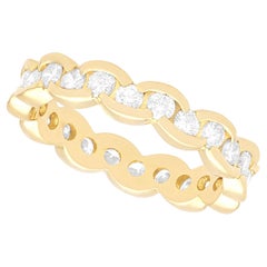 Vintage French 1.20 Carat Diamond and Yellow Gold Full Eternity Ring, circa 1990