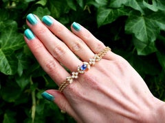 Französisches Gelbgold-Armband mit 1,30 Karat Saphir und Diamant, um 1940