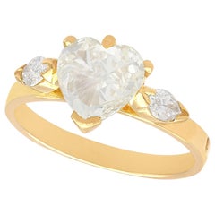 Französischer Verlobungsring aus Gelbgold mit 1,32 Karat Diamant