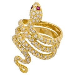 Anello francese d'epoca con diamante e rubino da 1,40 carati in oro giallo 18 ct.