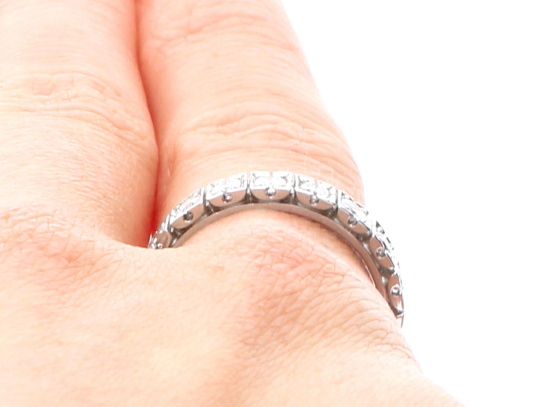 Women's or Men's Vintage French 1.62 Carat Diamond and White Gold Full Eternity Ring For Sale