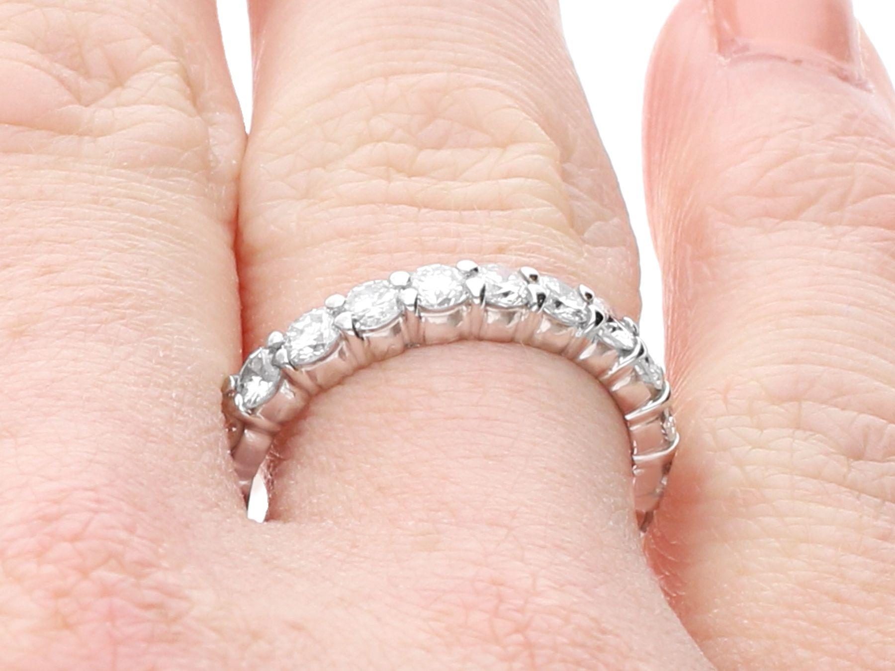 Vintage French 1.76 Carat Diamond and White Gold Full Eternity Ring For Sale 3