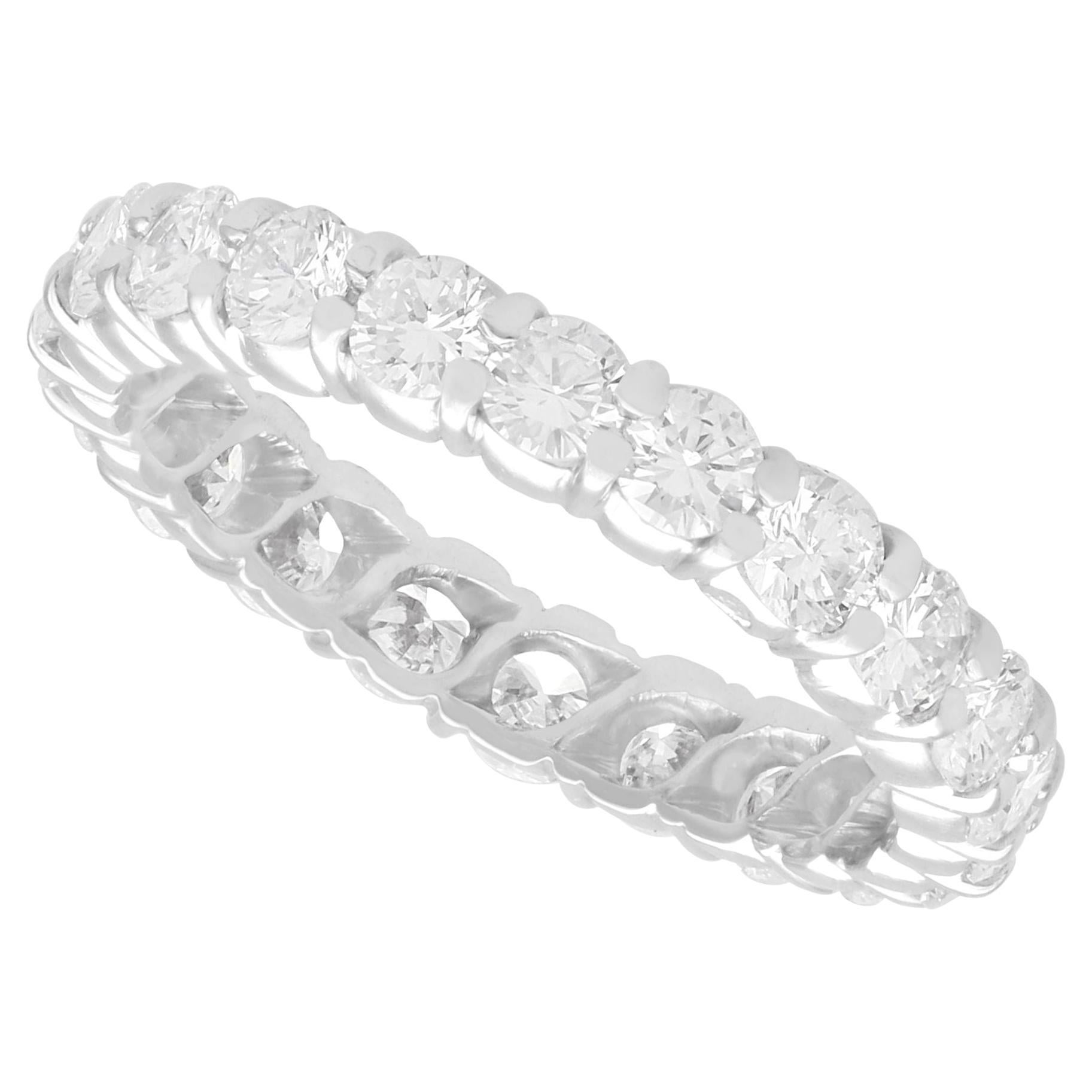Vintage French 1.76 Carat Diamond and White Gold Full Eternity Ring For Sale