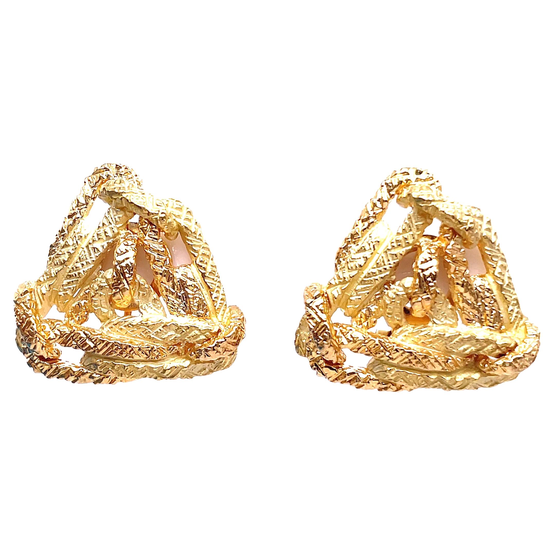 Vintage French 18 Karat Gold Earrings