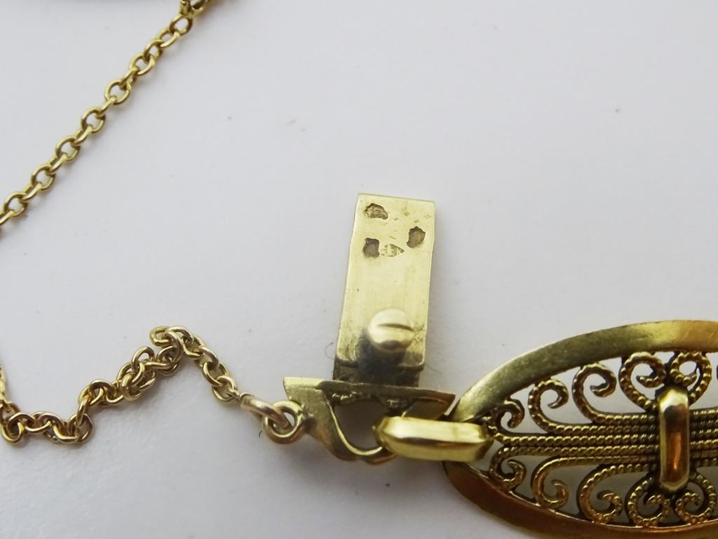 Bracelet français vintage filigrane en or 18 carats Pour femmes en vente