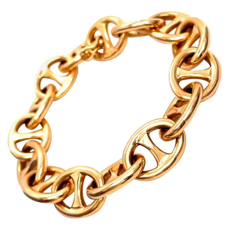 Vintage French 18 Karat Gold Mariner's Link Bracelet at 1stDibs