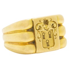 Vintage Retro French 18 Karat Signet Ring