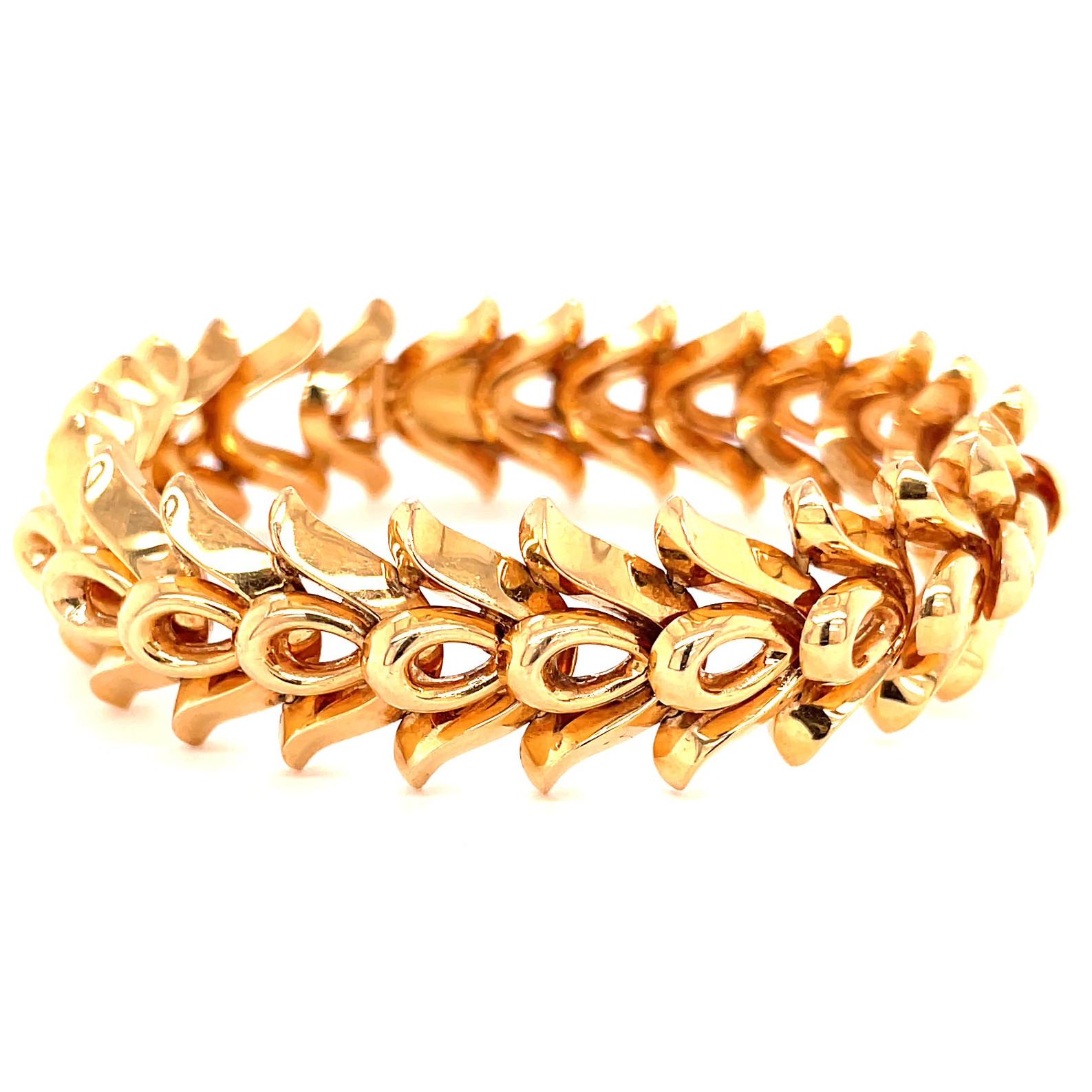 Women's or Men's Vintage French 18 Karat Yellow Gold Bracelet