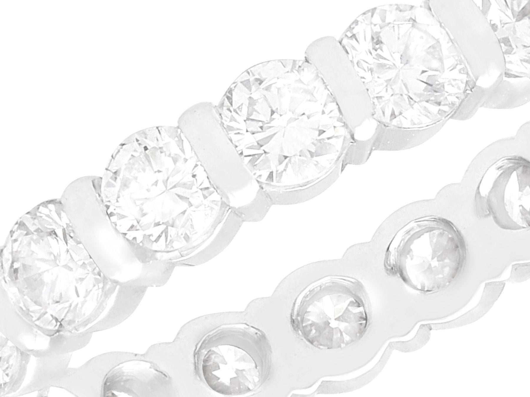 Round Cut Vintage French 1.80 Carat Diamond and White Gold Full Eternity Ring For Sale