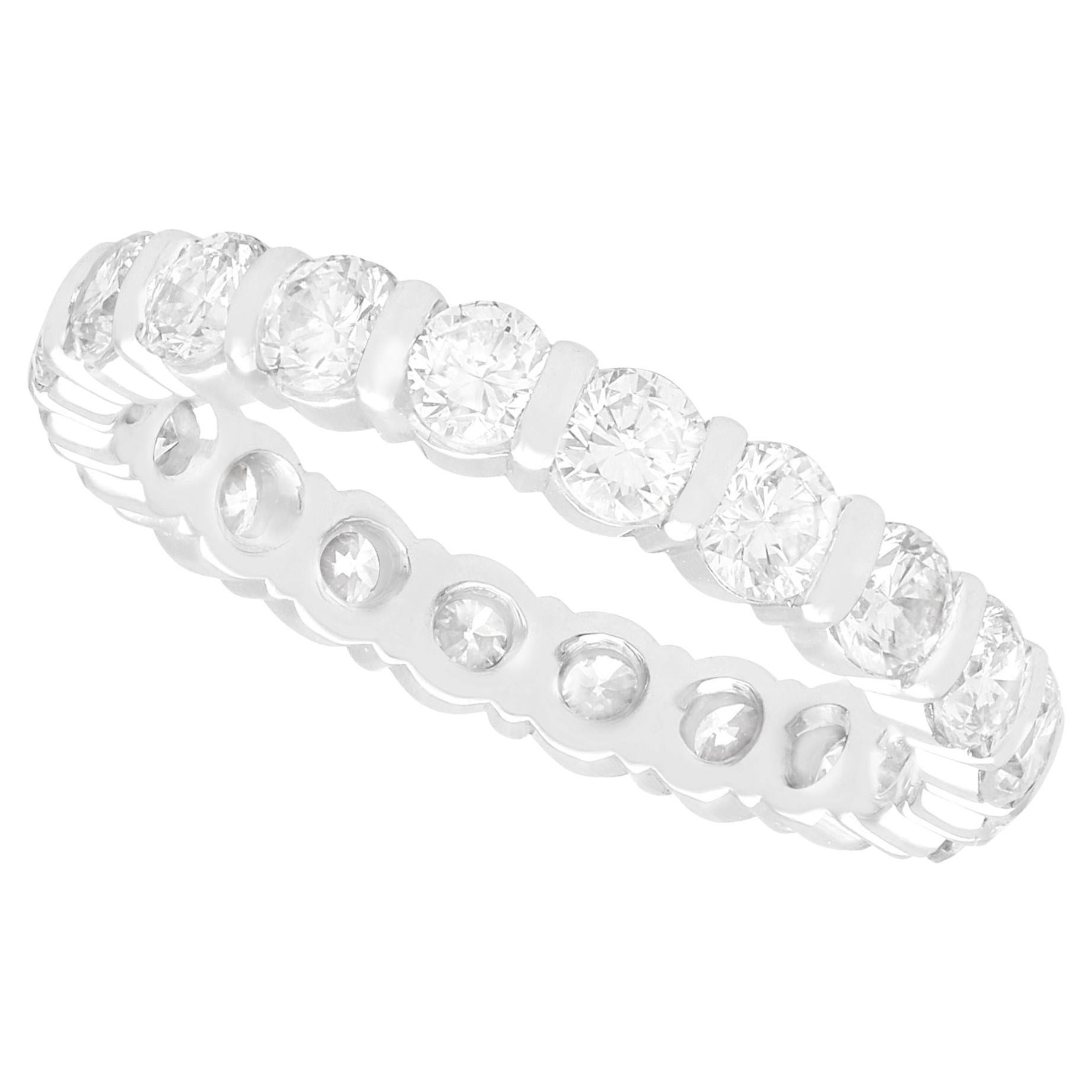 Vintage French 1.80 Carat Diamond and White Gold Full Eternity Ring For Sale