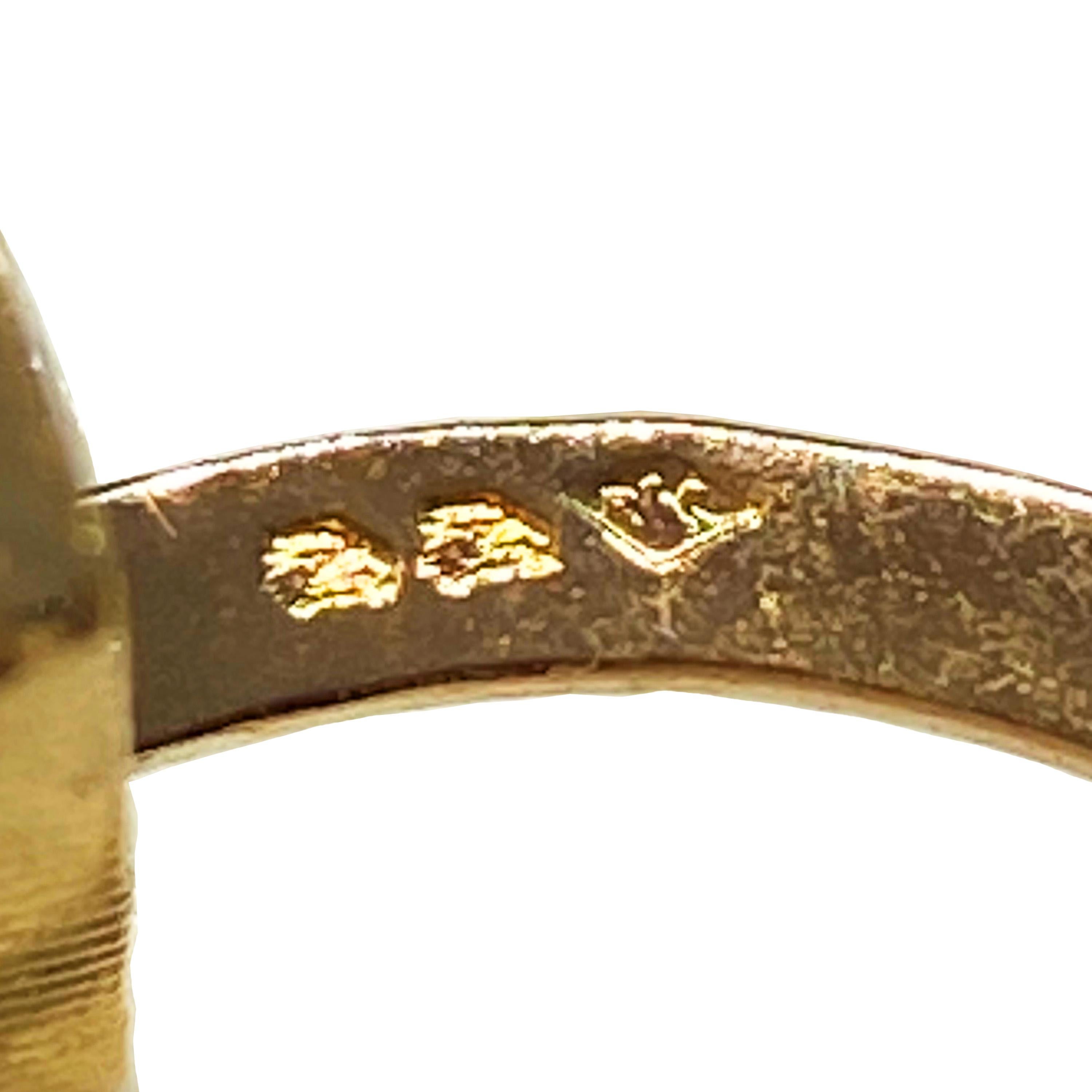 Vintage French 18ct Gold Herringbone Bar Cufflinks, Circa 1960 For Sale 2