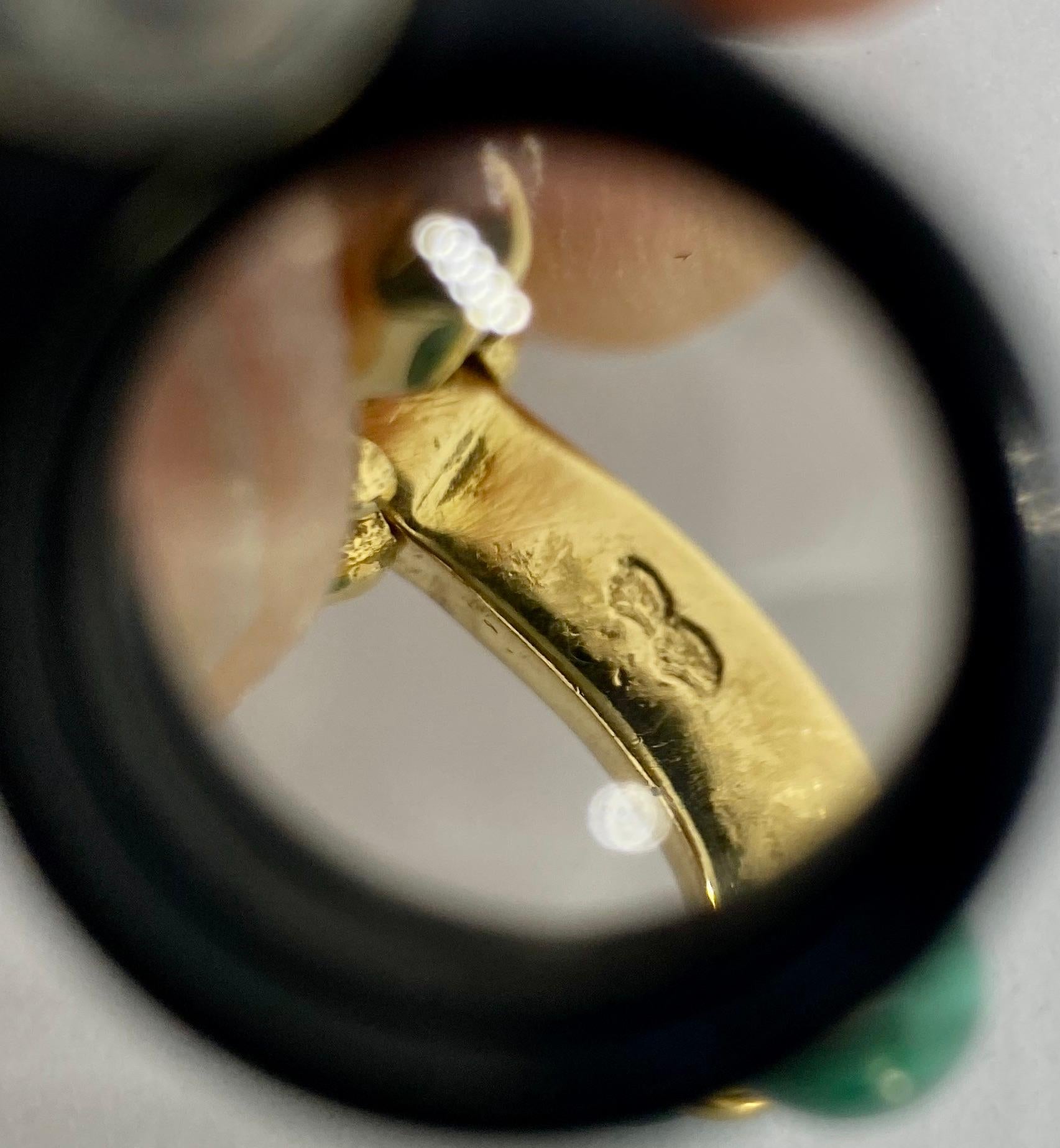 Gemelli da polso d'epoca in malachite e 18 carati di Alfred Dunhill in vendita 1