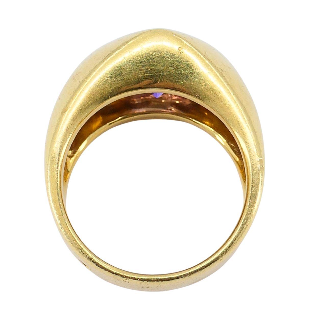 Anello francese vintage in oro 18k con ametista in vendita 5