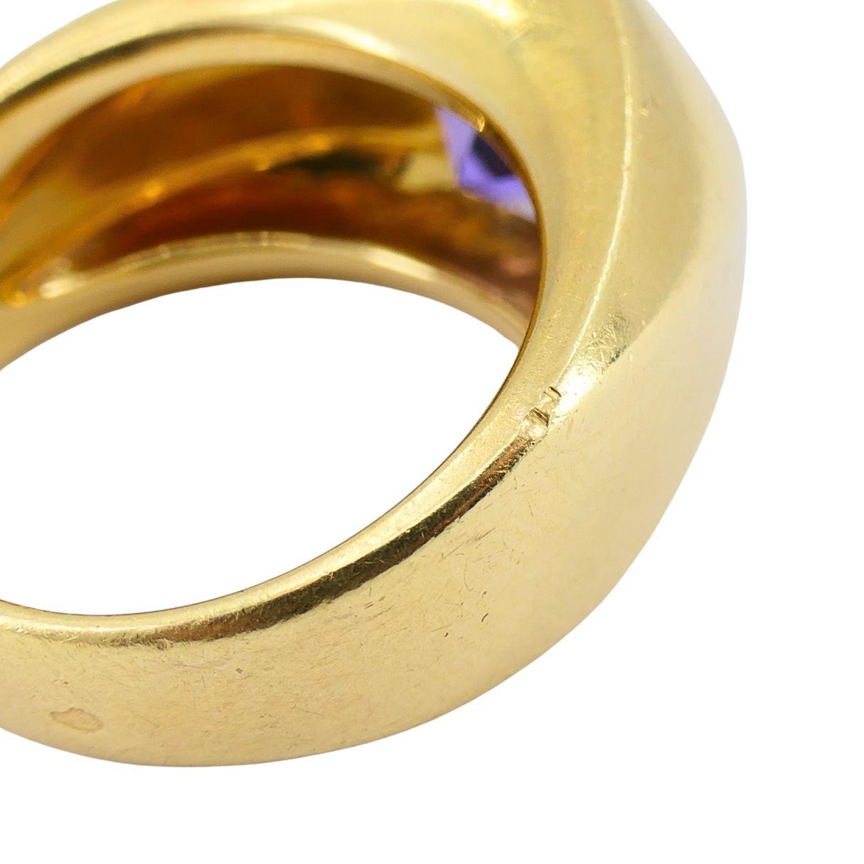 Anello francese vintage in oro 18k con ametista in vendita 6