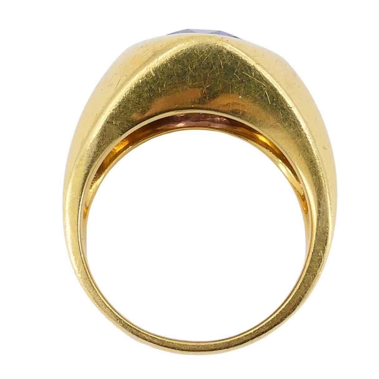 Anello francese vintage in oro 18k con ametista in vendita 3