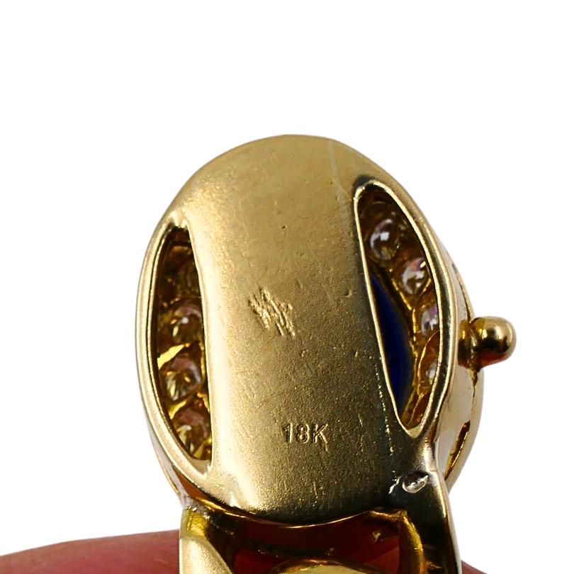 Vintage French 18k Gold Armband Curb Link Sapphire im Angebot 5