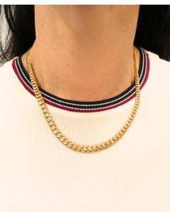 Vintage 14k Gold Curb Link Chain Necklace Pink Tone Gold