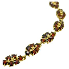 Bracelet de grenat vintage français en or 18k - 11.65 g