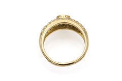 Vintage French 18k gold ring with sapphire and diamonds