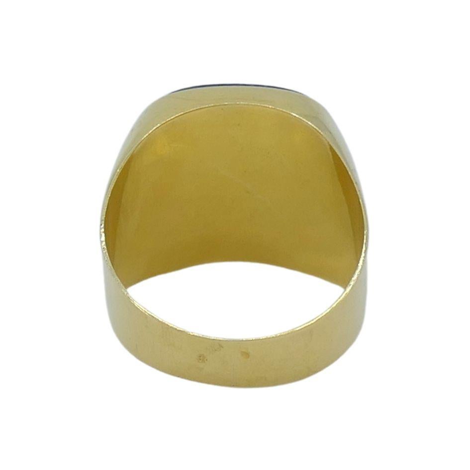 Vintage Französisch 18k Gold Sodalith Signet Ring im Angebot 3
