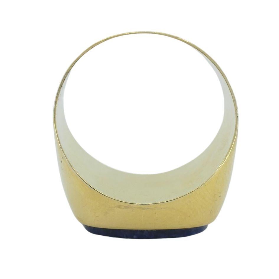 Vintage Französisch 18k Gold Sodalith Signet Ring im Angebot 4