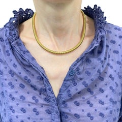 Vintage French 18k Gold Tubogas Coil Necklace