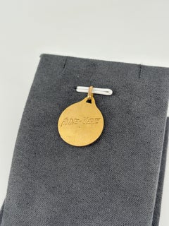 Vintage French 18K Gold Virgin Mary Medal Pendant Signed C. Charles