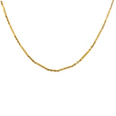 Collar francés vintage de cadena de barras de oro amarillo de 18 quilates