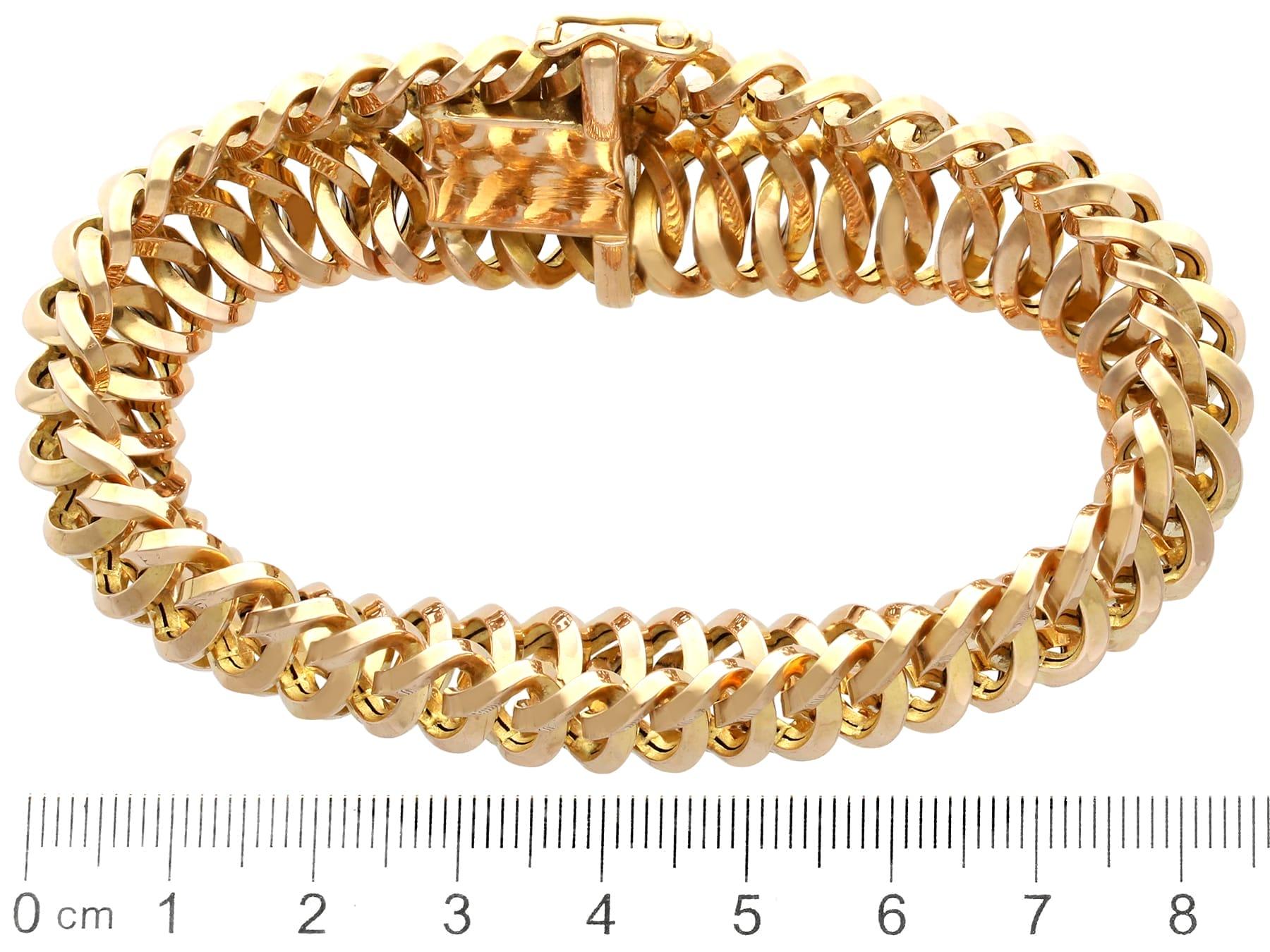 Französisches 18 Karat Gelbgold-Armband im Vintage-Stil, um 1960 im Angebot 7