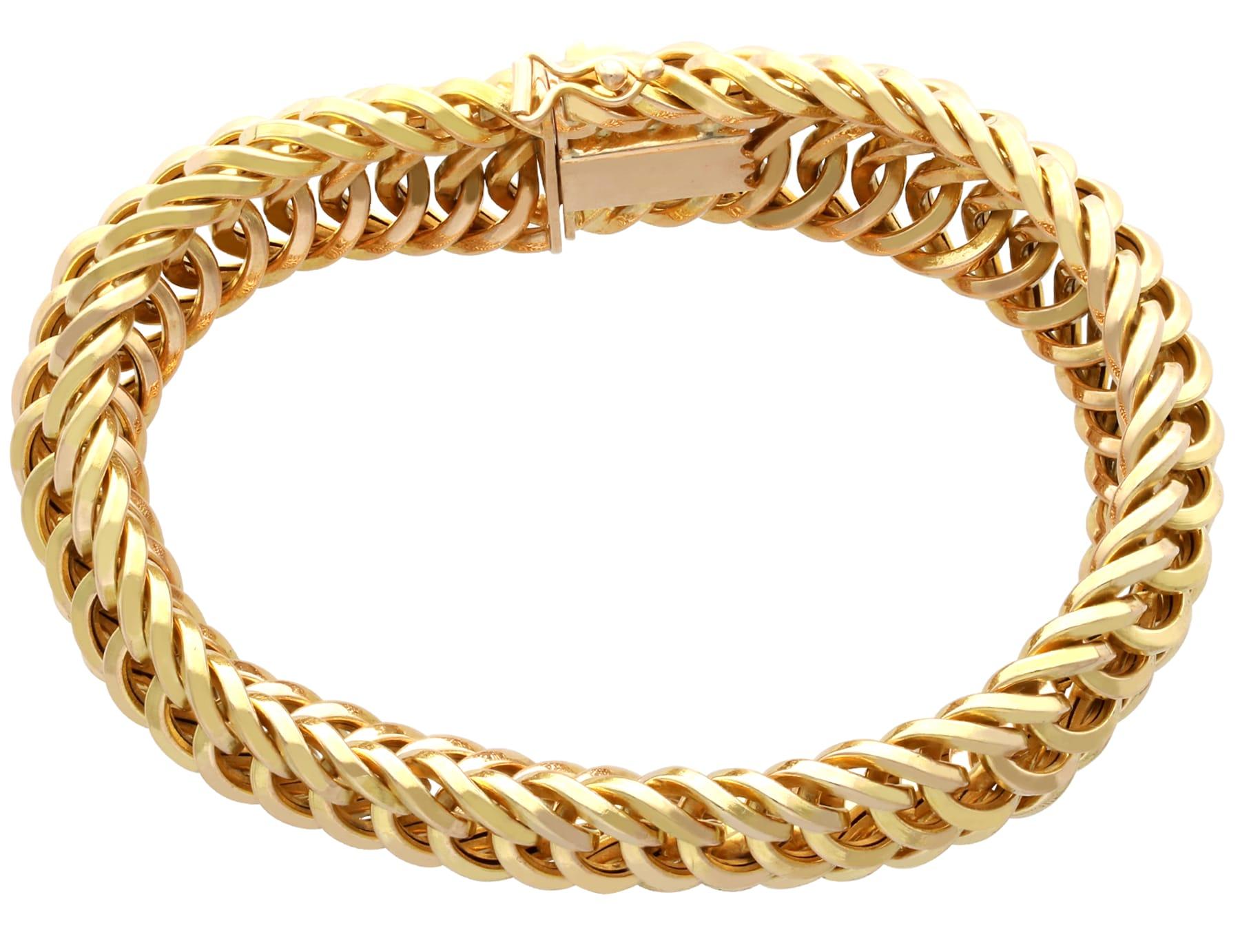 Vintage French 18k Yellow Gold Bracelet Circa 1960 In Excellent Condition In Jesmond, Newcastle Upon Tyne