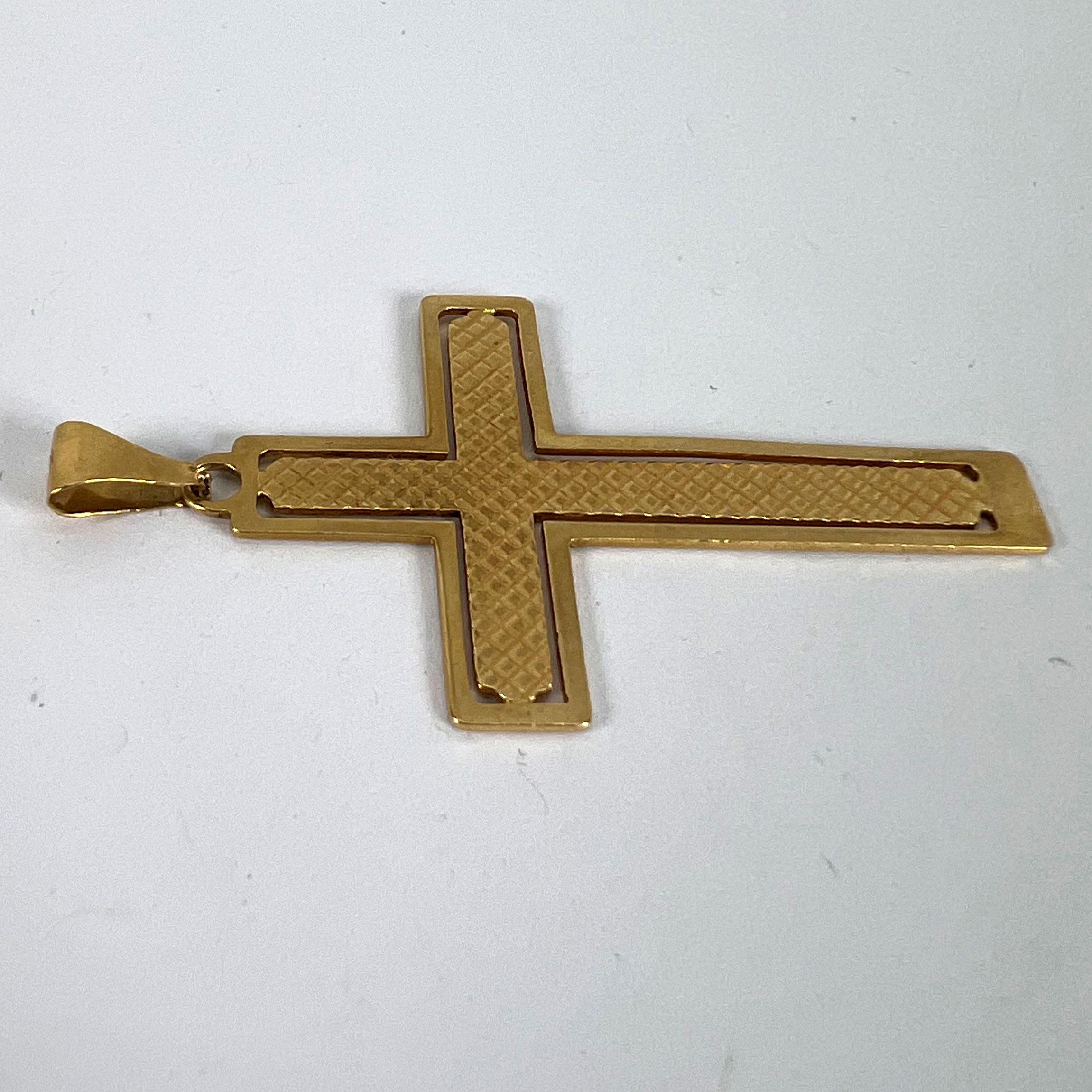 Vintage French 18K Yellow Gold Cross Pendant For Sale 10