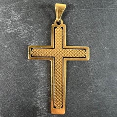 Vintage French 18K Yellow Gold Cross Pendant