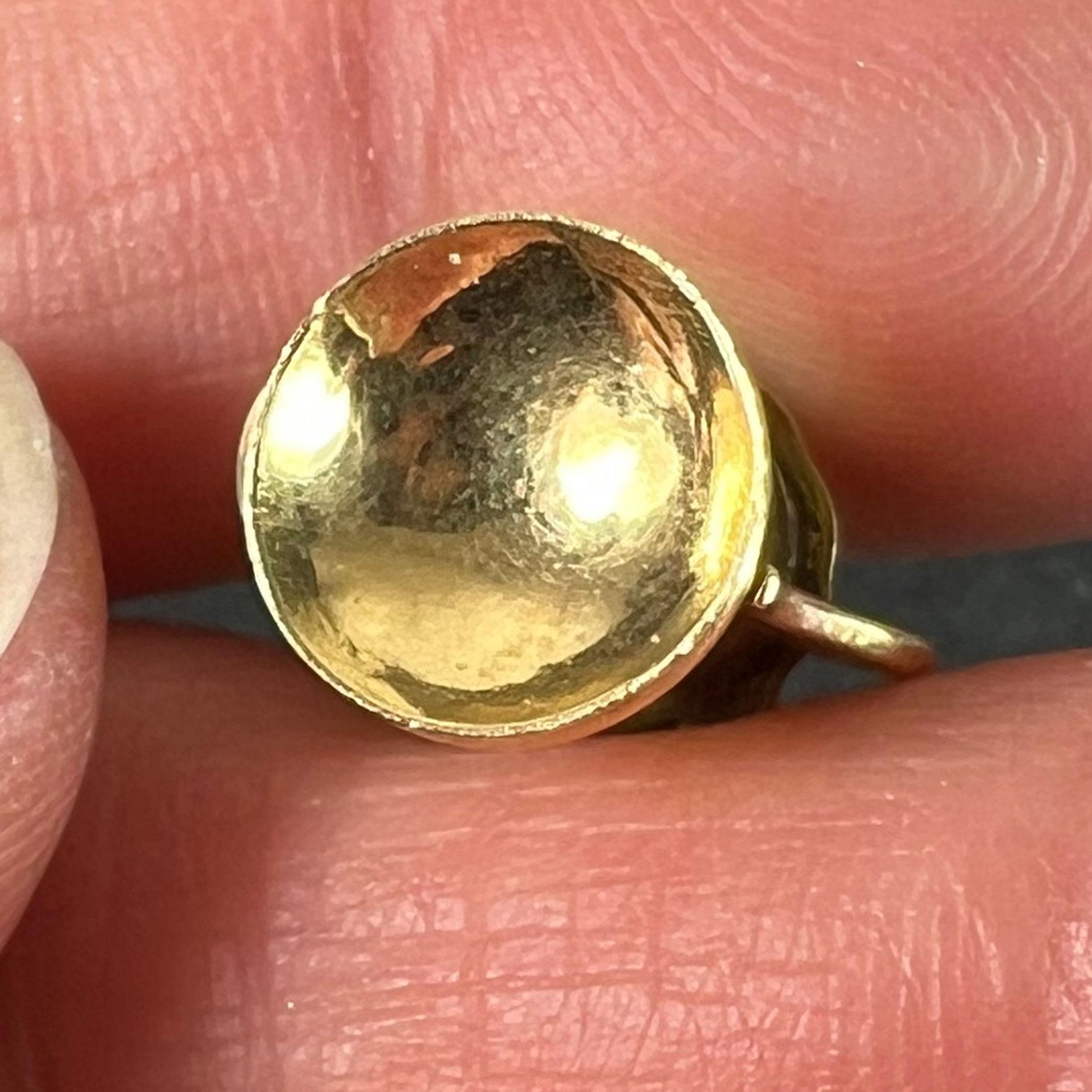 Vintage Französisch 18K Gelbgold Bergkristall Quarz Sturm Laterne Charm Anhänger im Angebot 5
