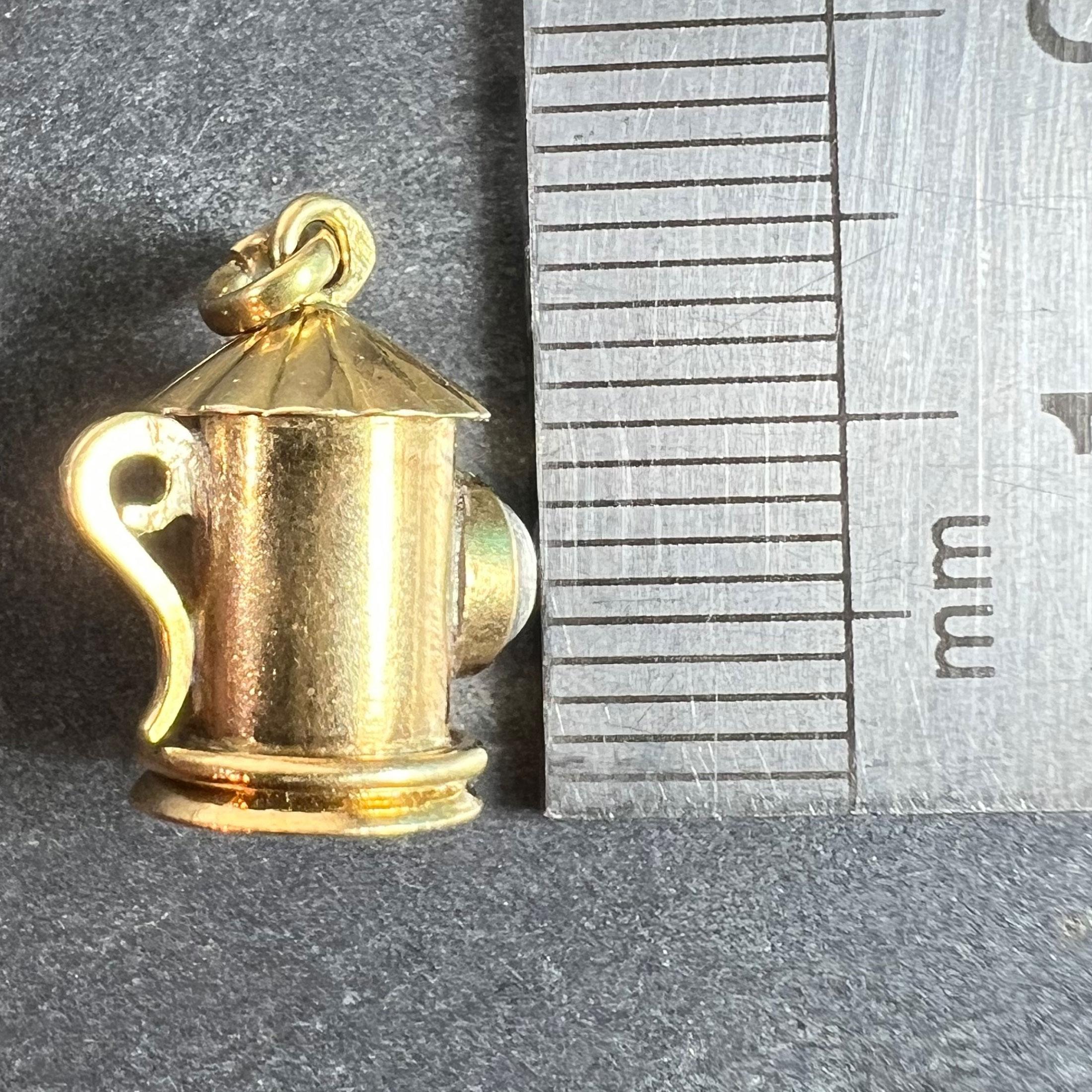 Vintage Französisch 18K Gelbgold Bergkristall Quarz Sturm Laterne Charm Anhänger im Angebot 6