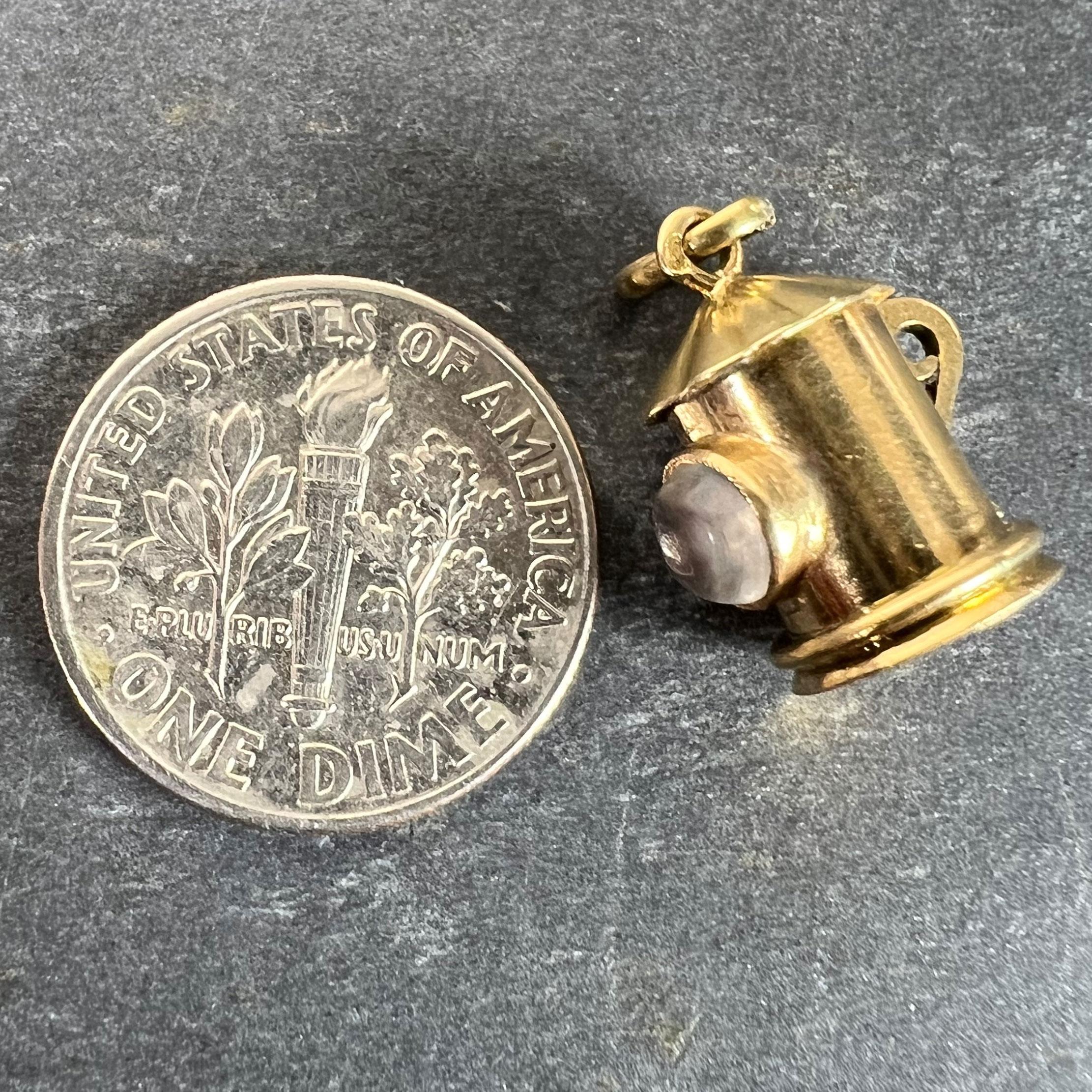 Vintage Französisch 18K Gelbgold Bergkristall Quarz Sturm Laterne Charm Anhänger im Angebot 7