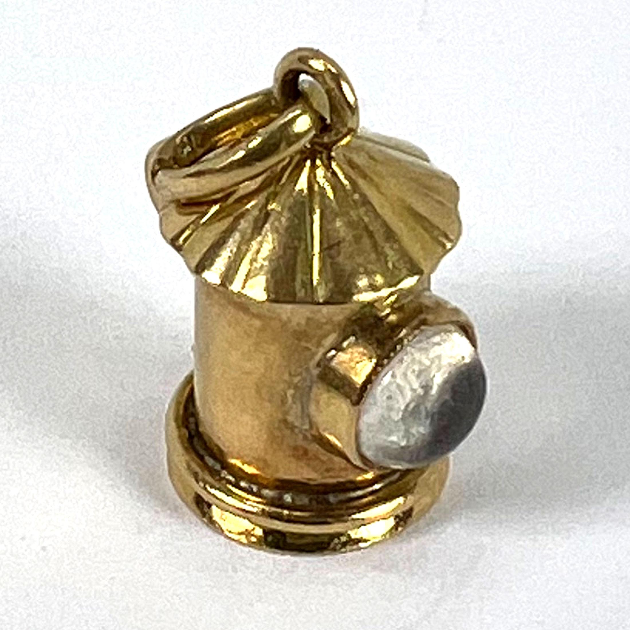 Vintage Französisch 18K Gelbgold Bergkristall Quarz Sturm Laterne Charm Anhänger im Angebot 10