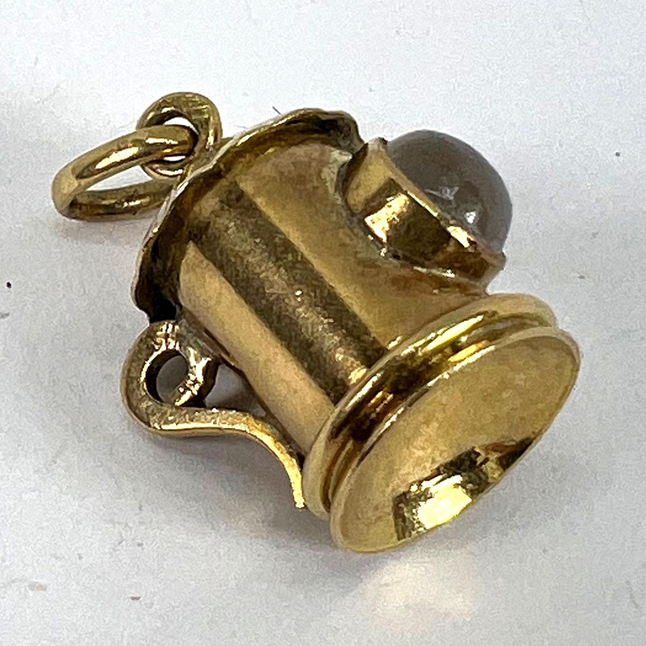 Vintage Französisch 18K Gelbgold Bergkristall Quarz Sturm Laterne Charm Anhänger im Angebot 11
