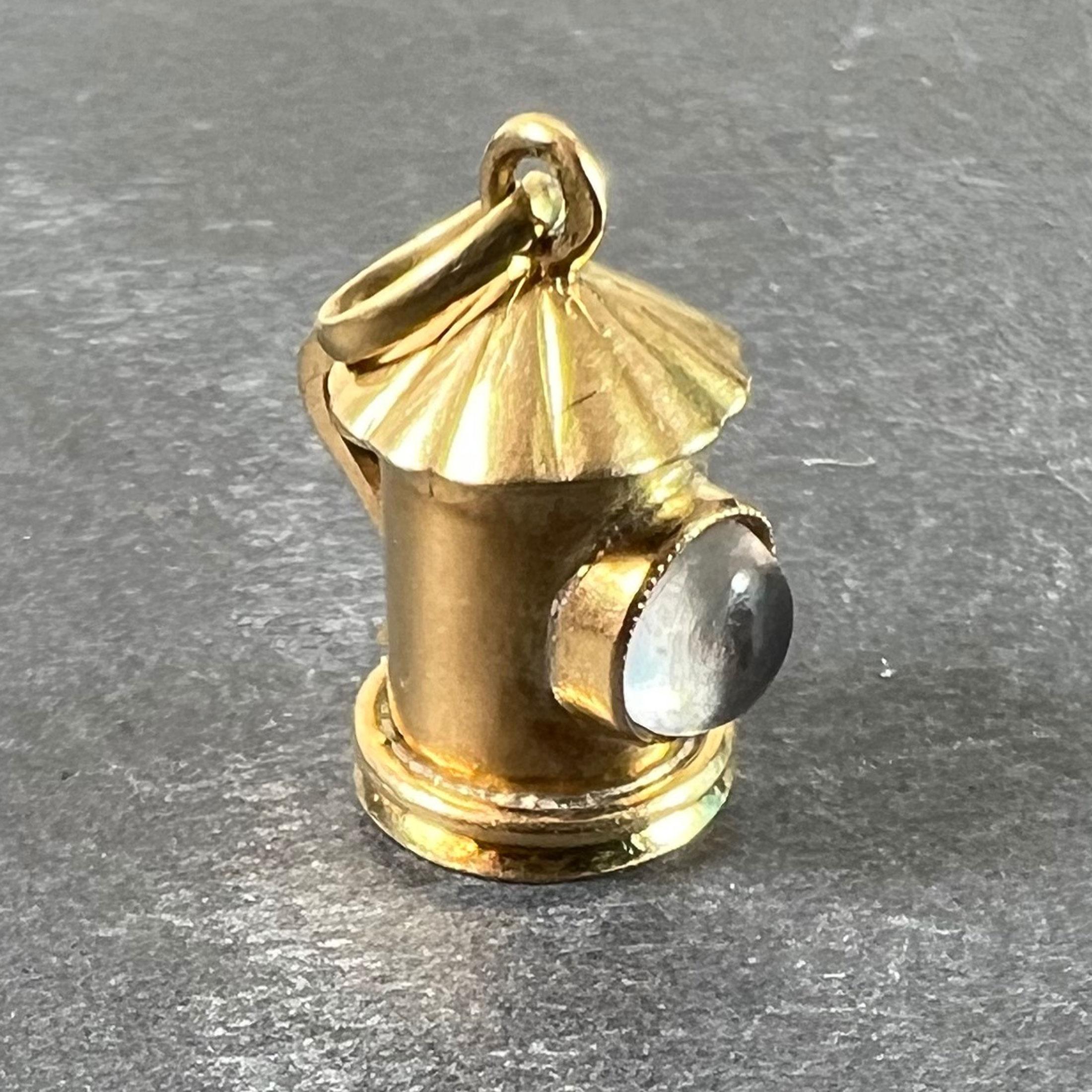 Vintage Französisch 18K Gelbgold Bergkristall Quarz Sturm Laterne Charm Anhänger im Zustand „Gut“ im Angebot in London, GB
