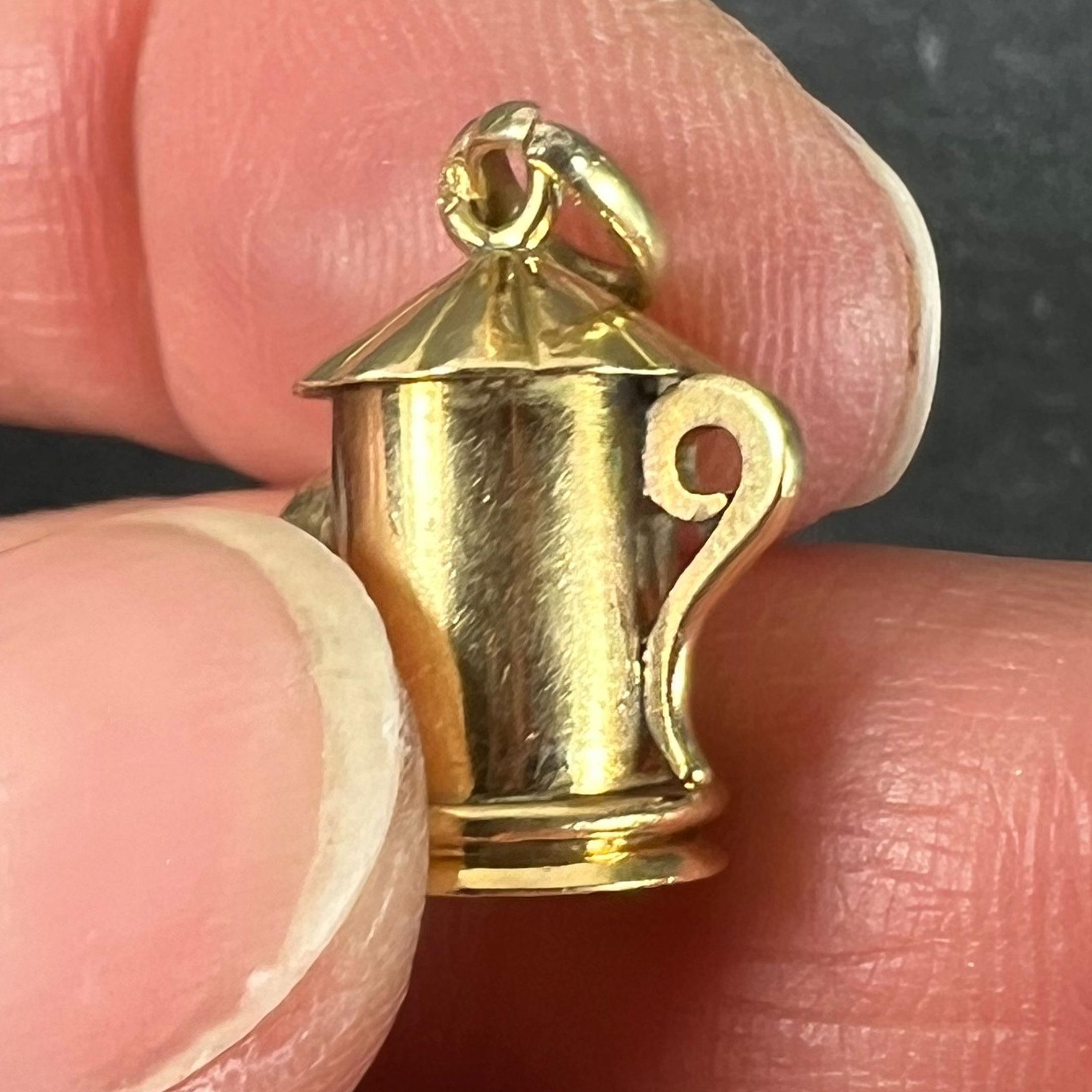 Vintage Französisch 18K Gelbgold Bergkristall Quarz Sturm Laterne Charm Anhänger im Angebot 4