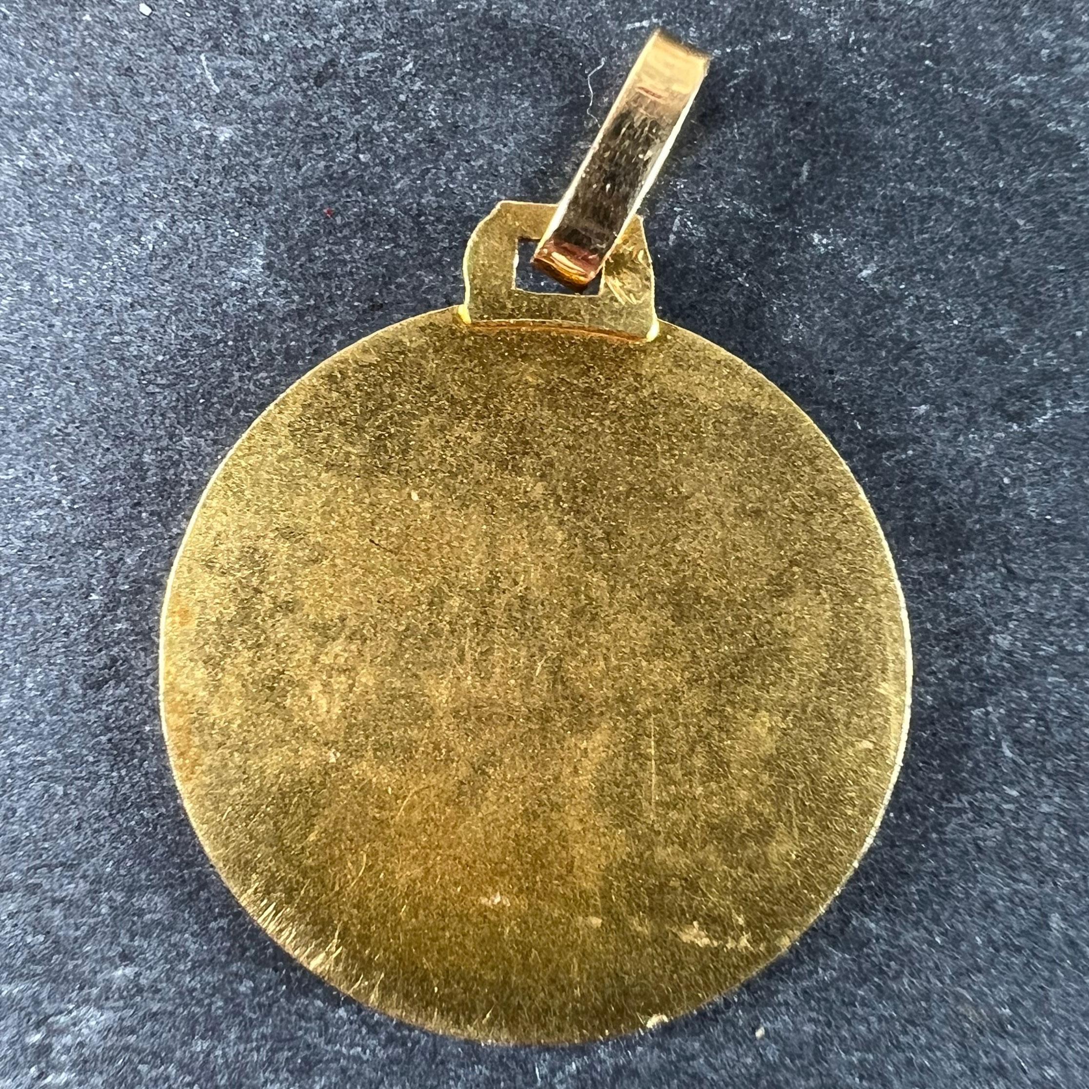 Ciondolo religioso Saint Christopher in oro giallo 18 carati francese d'epoca In condizioni buone in vendita a London, GB